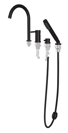 Bateria wannowa 4-otworowa czarna Illusion Besco BW-I4-CZ