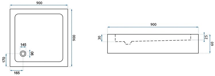 Brodzik prysznicowy kwadratowy 90x90 cm BVTSQ90/5.5 Bravat