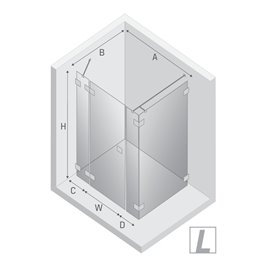 Kabina prostokątna 150x90 lewa EXK-0162 Eventa New Trendy