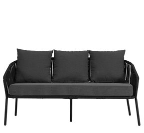 Zestaw mebli ogrodowych metalowych stół, sofa oraz fotele Sierra kolor czarny