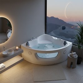 Wanna z hydromasażem narożna 140x140 Flores 601