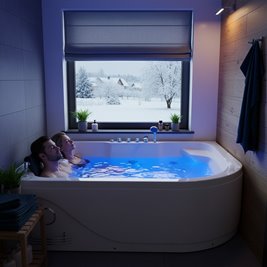 Wanna z hydromasażem asymetryczna Carmen 631 P 180x120