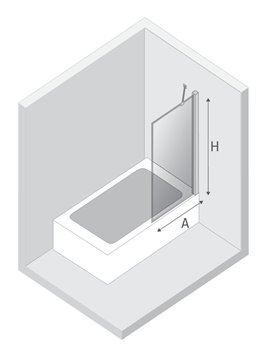 Czarny parawan wannowy 80x150 EXK-0293 New Modus Black