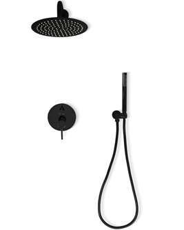 Czarny połysk zestaw prysznicowy podtynkowy Lungo Rea