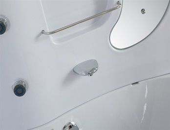 Duża wanno kabina Spa z hydromasażem + sauna parowa 155x155 cm MO-0543