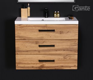 Szafka wisząca z umywalką 80 cm kolor dąb naturalny 39/3 seria Fokus Loft Gante