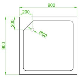Kabina prysznicowa zabudowana na niskim brodziku kwadratowa 90x90 LISA-90