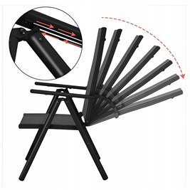 Zestaw mebli ogrodowych metalowych stół i krzesła Vera kolor czarny