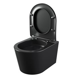 Czarna matowa miska wc wisząca Rimless Elite Tornado ELITE-MTB-03 Hydrosan
