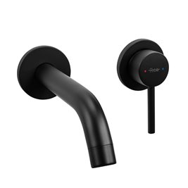 Czarna bateria umywalkowa podtynkowa Owen Rea