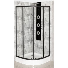 Kabina prysznicowa z niskim brodzikiem czarny profil 80x80 Aruba Kerra