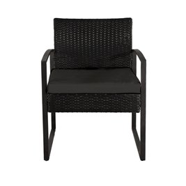 Zestaw mebli ogrodowych z technorattanu stół, sofa, krzesła dla 4 osób Atlas czarny