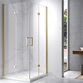 Kabina prysznicowa drzwi składane złota kwadratowa 70x70 KZ08AG