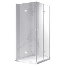 Biała kabina prysznicowa kwadratowa drzwi składane 80x80 KZ08B