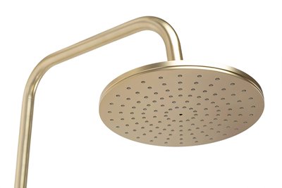 Złoty szczotkowany zestaw prysznicowy termostatem Parot Rea Gold Brush