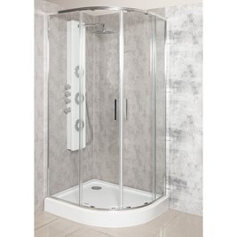 Kabina prysznicowa asymetrczyna z brodzikiem lewa 100x80 Solid RA Kerra