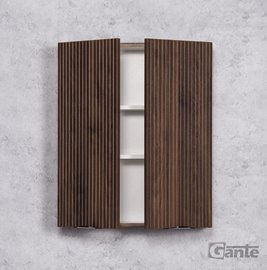 Szafka łazienkowa z lamelami wisząca 60x72 Victa Lamello kolor orzech