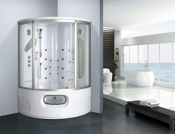 Duża wanno kabina Spa z hydromasażem + sauna parowa 155x155 cm MO-0543