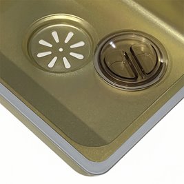 Zlewozmywak kuchenny stalowy jednokomorowy złoty ARGOS 75X46 ASI 304