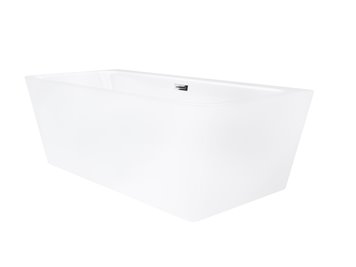 Wanna akrylowa, przyścienna wolnostojąca Iseo Corsan 150 cm korek klik-klak chrom