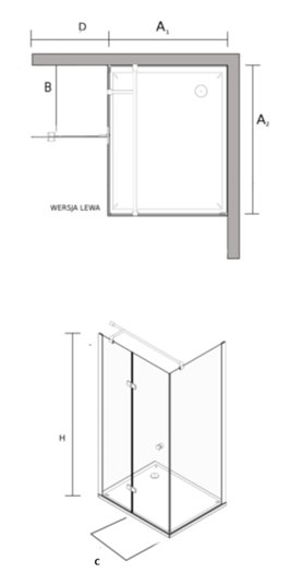 Kabina prysznicowa kwadratowa 90x90 cm BK247TL Clean Glass