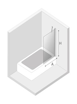 Parawan wannowy 80x150 wspornik skośny EXK-0254 Eventa New Trendy