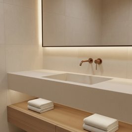 Bateria umywalkowa podtynkowa box Rea Clif miedź szczotkowana