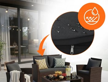 Meble ogrodowe z technorattanu sofa, stół, fotele zestaw Lagos kolor brąz zdjęcie 12