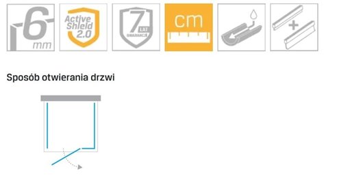 Kabina prysznicowa przyścienna 90x80 prawa EXK-1252 Reflexa New Trendy