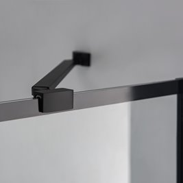 Czarna prostokątna kabina prysznicowa 100x80 drzwi uchylne BS02A