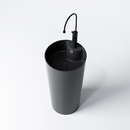 Umywalka wolnostojąca ceramiczna owalna czarny mat 85x40 cm LINO-MTB-400