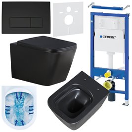 Zestaw podtynkowy stelaż GEBERIT DUOFIX + miska RAIN-MTB-RIM-03 + przycisk DELTA 50 czarny mat