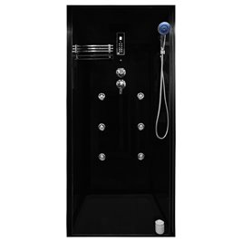 Sauno kabina prysznicowa prostokątna czarna 180x110 cm MO-1752B LEWA TRIO