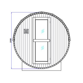 Sauna fińska ogrodowa zewnętrzna beczka 6 osobowa 210x240 Asker-HG
