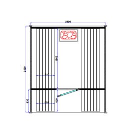 Sauna fińska ogrodowa zewnętrzna beczka 6 osobowa 210x240 Asker-HG