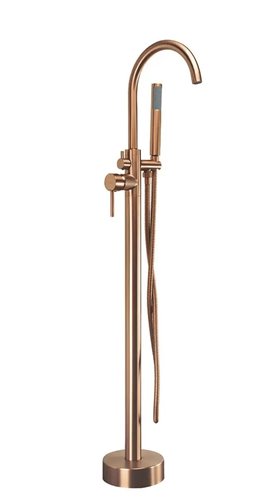 Bateria wannowa podłogowa Lungo Rea miedź szczotkowana