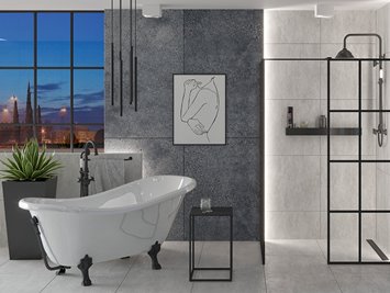 Wanna wolnostojąca 160 nogi czarne Otylia Besco WKO-160W+CZ