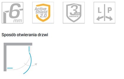Kabina półokrągła 90x90 K-0469 New Komfort Black New Trendy