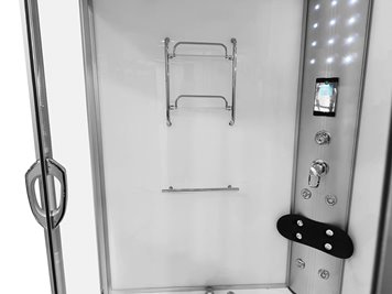 Biała duża kabino wanna spa z hydromasażem i sauną parową 135x135 cm MO-08135BS
