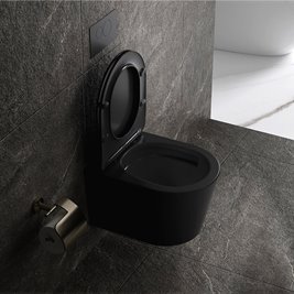 Czarna matowa miska wc wisząca Rimless Elite Tornado ELITE-MTB-03 Hydrosan