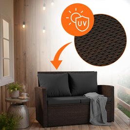 Meble ogrodowe z technorattanu sofa, stół, fotele zestaw Lagos kolor brąz zdjęcie 16