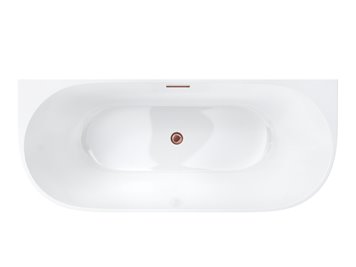 Wanna akrylowa, przyścienna wolnostojąca Mono Corsan 170 cm korek klik-klak miedziany