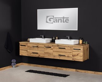 Szafka wisząca z umywalką 210 z dwiema umywalkami C2 seria Fokus NE