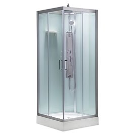 Kabina prysznicowa zabudowana kwadratowa 100x100 cm profil szczotkowany LISA