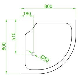 Kabina prysznicowa półokrągła zabudowana na wysokim brodziku 80x80 Nina