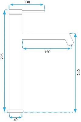 Inox bateria umywalkowa wysoka Foss Rea