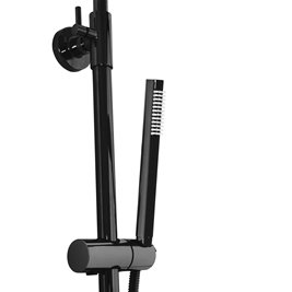 Czarny połysk zestaw prysznicowy z termostatem i wylewką Lungo Rea Black