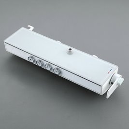 Biały zestaw prysznicowy natynkowy z termostatem F19-WH LCD