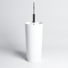 Umywalka wolnostojąca ceramiczna owalna biała 85x40 cm LINO-WH-400