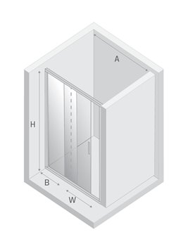Drzwi prysznicowe 90 cm rozsuwane D-0263A New Varia